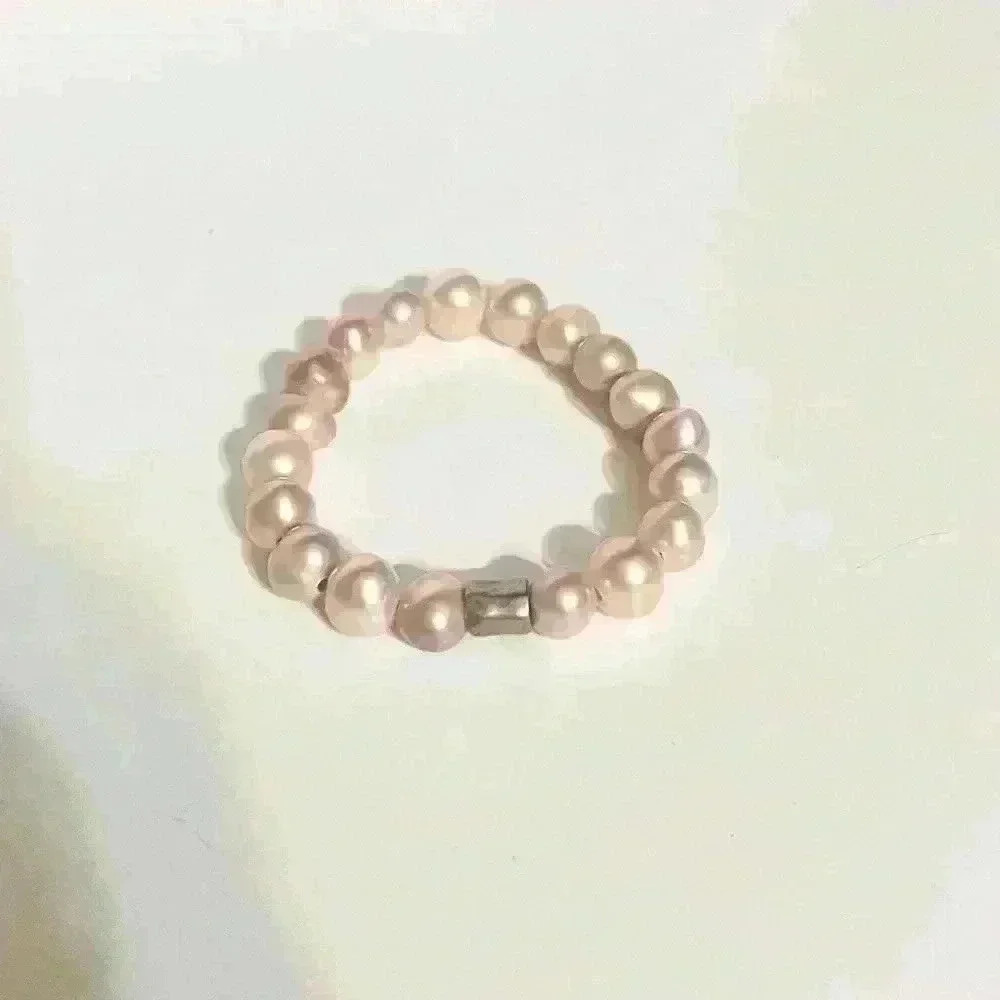 Freshwater Colored Pearl Bracelet, with Antiqued Silver Spacer